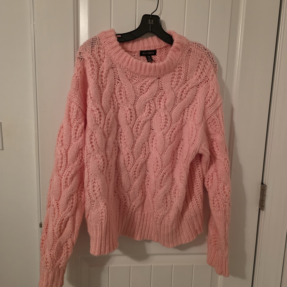 QED London Soft Pink Cowl Neck Sweater